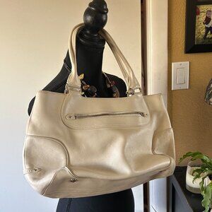Cole Haan Cream Leather Tote Bag